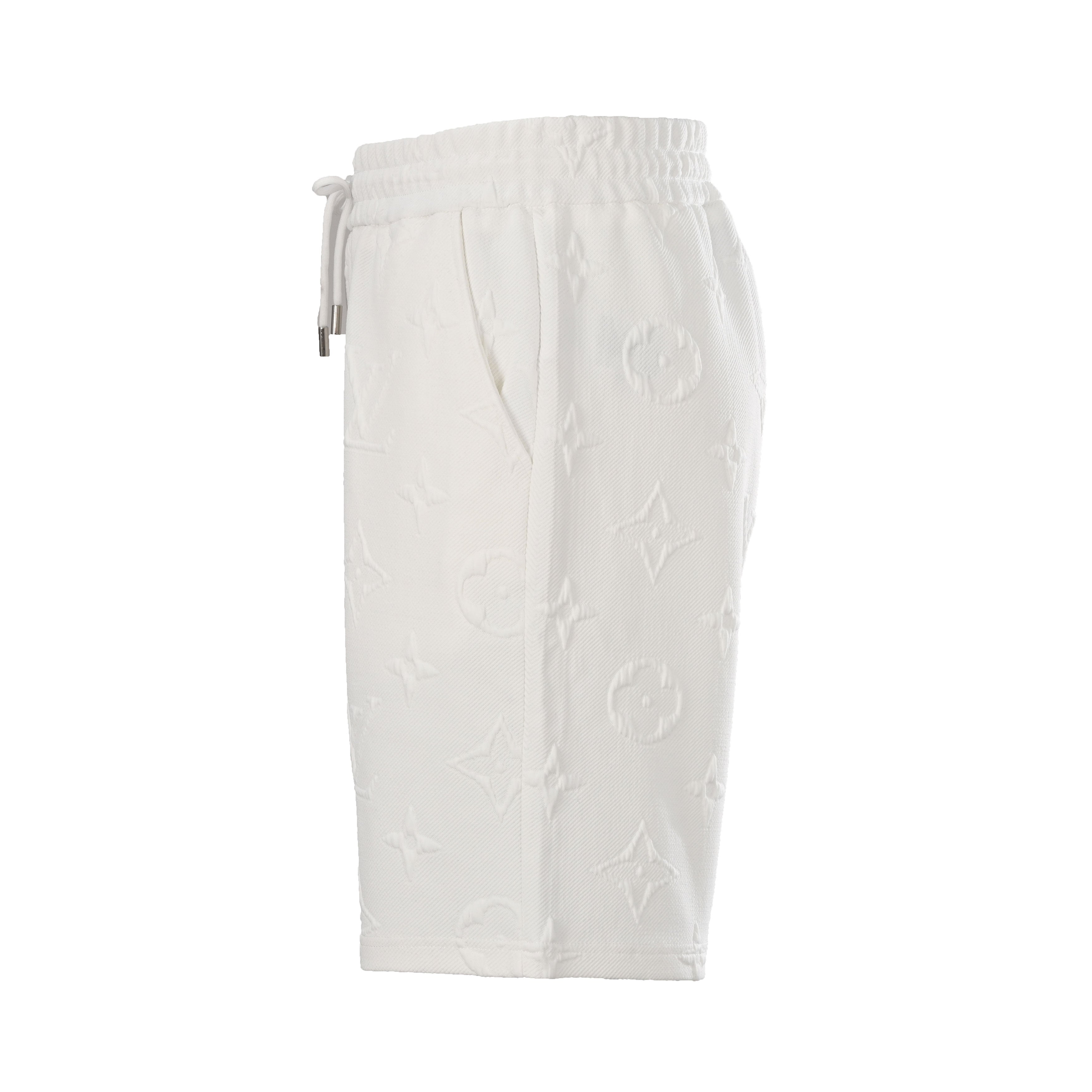Tonal Monogram Embossed Fleece Shorts