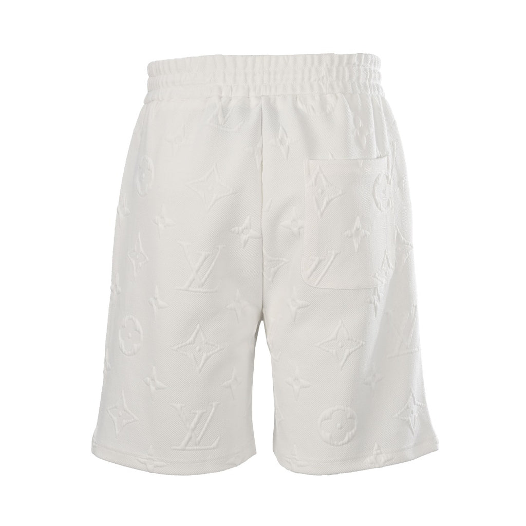 Tonal Monogram Embossed Fleece Shorts