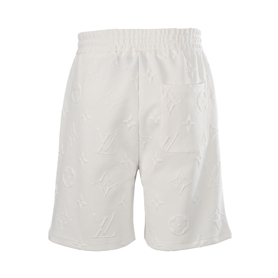 Tonal Monogram Embossed Fleece Shorts