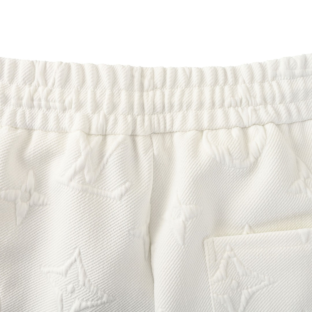 Tonal Monogram Embossed Fleece Shorts