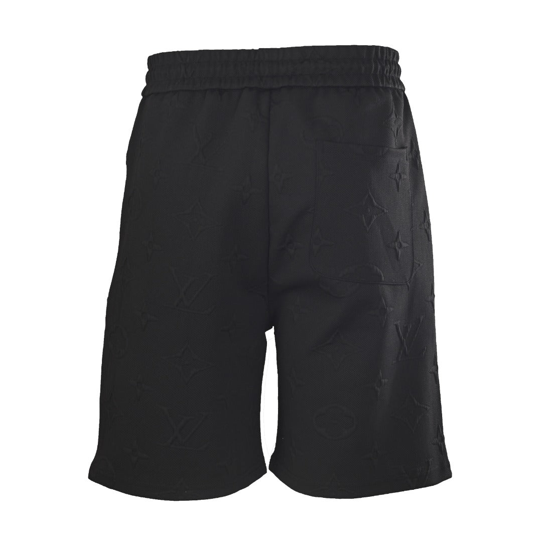 Tonal Monogram Embossed Fleece Shorts