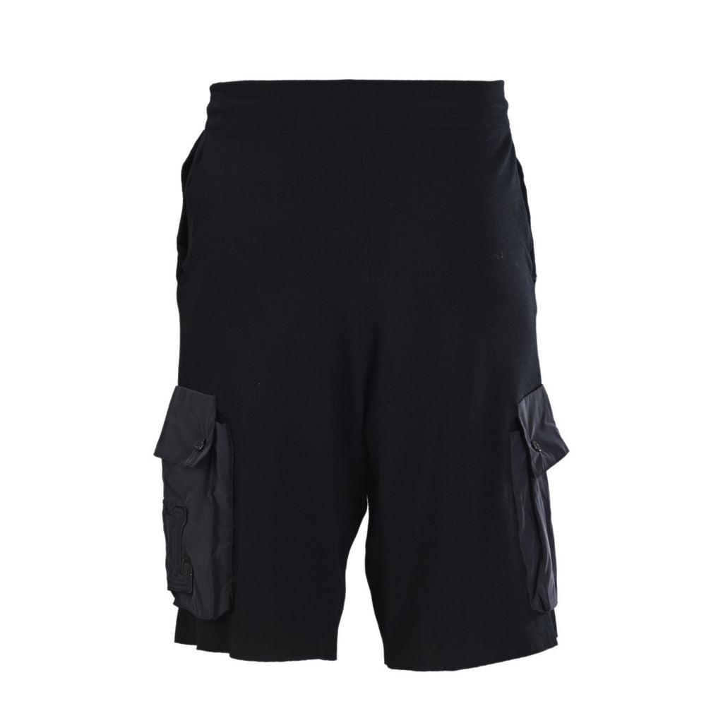 Embossed Patch Dual-Pocket Drawstring Cargo Shorts