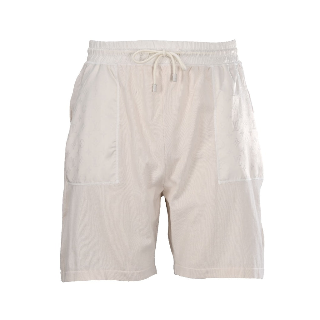 Jacquard Knit Nylon-Trim Drawstring Shorts