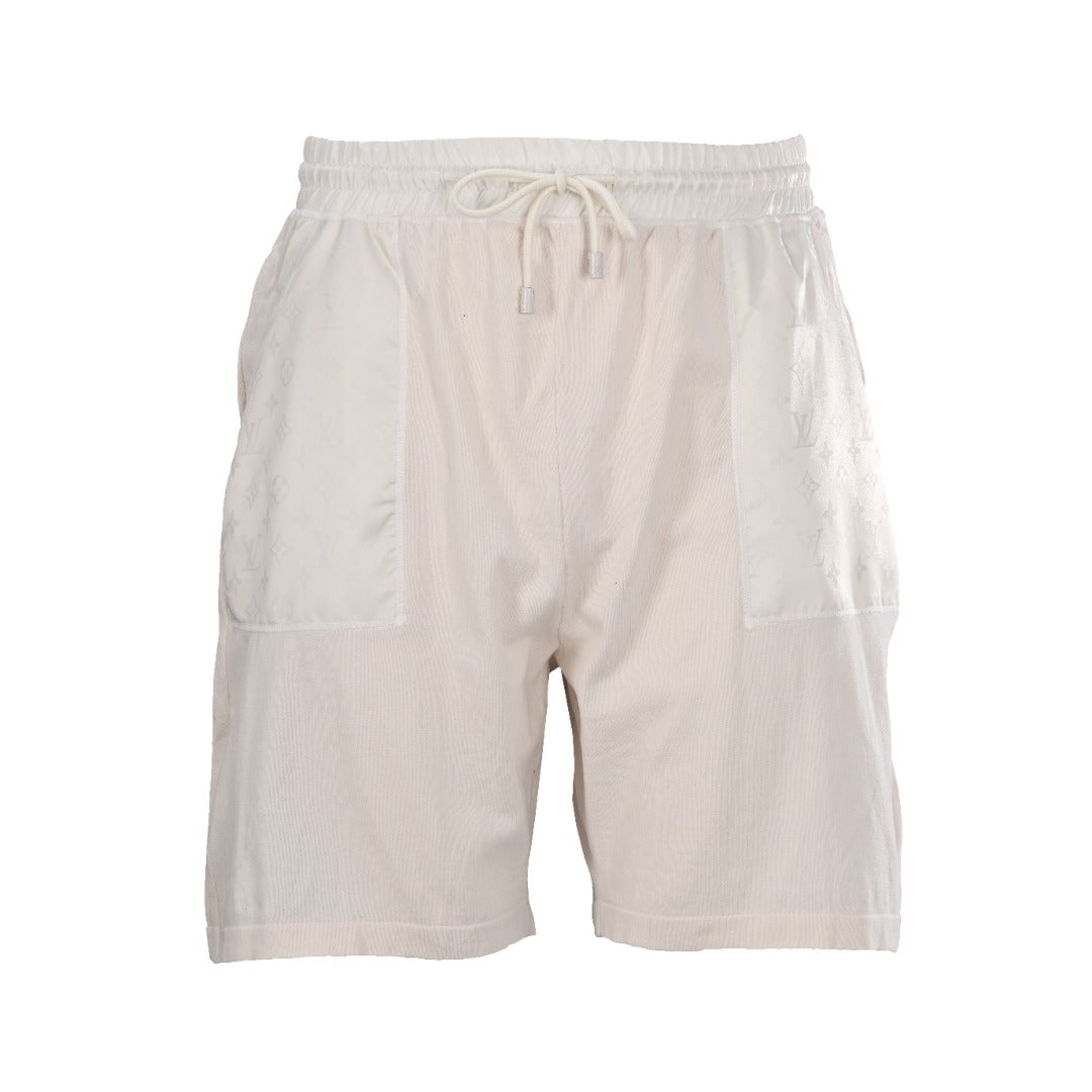 Jacquard Knit Nylon-Trim Drawstring Shorts