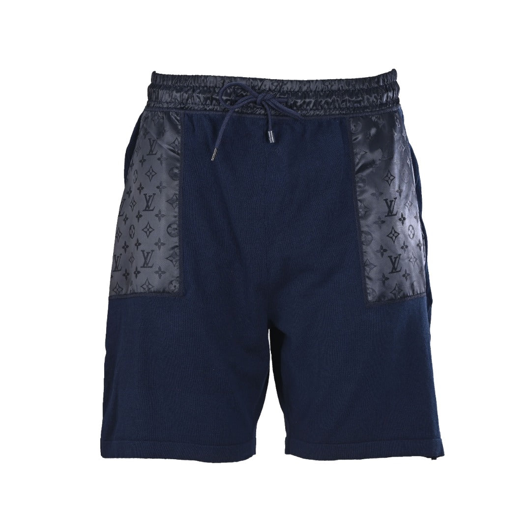 Jacquard Knit Nylon-Trim Drawstring Shorts