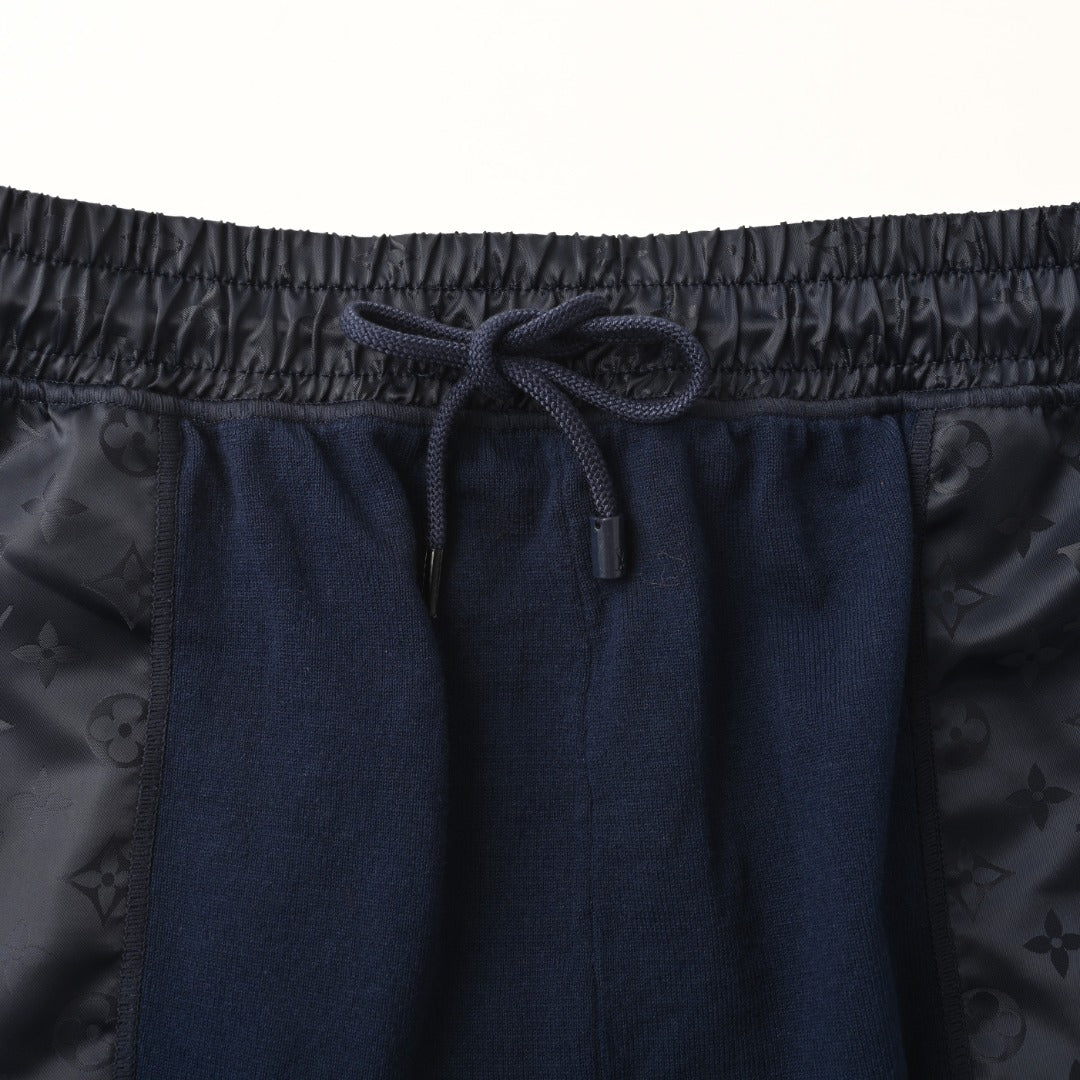 Jacquard Knit Nylon-Trim Drawstring Shorts