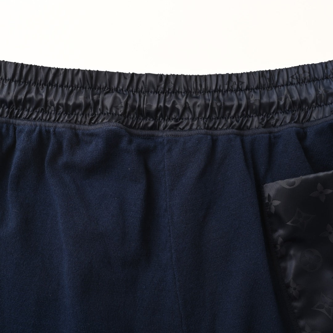 Jacquard Knit Nylon-Trim Drawstring Shorts
