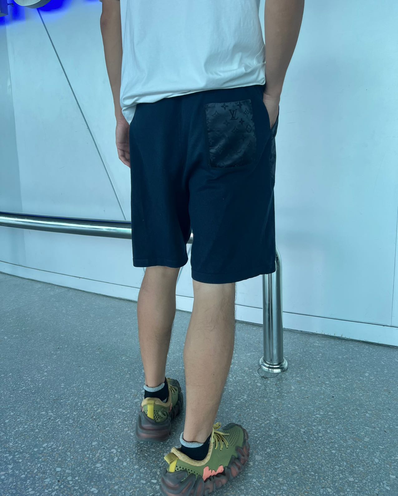 Jacquard Knit Nylon-Trim Drawstring Shorts