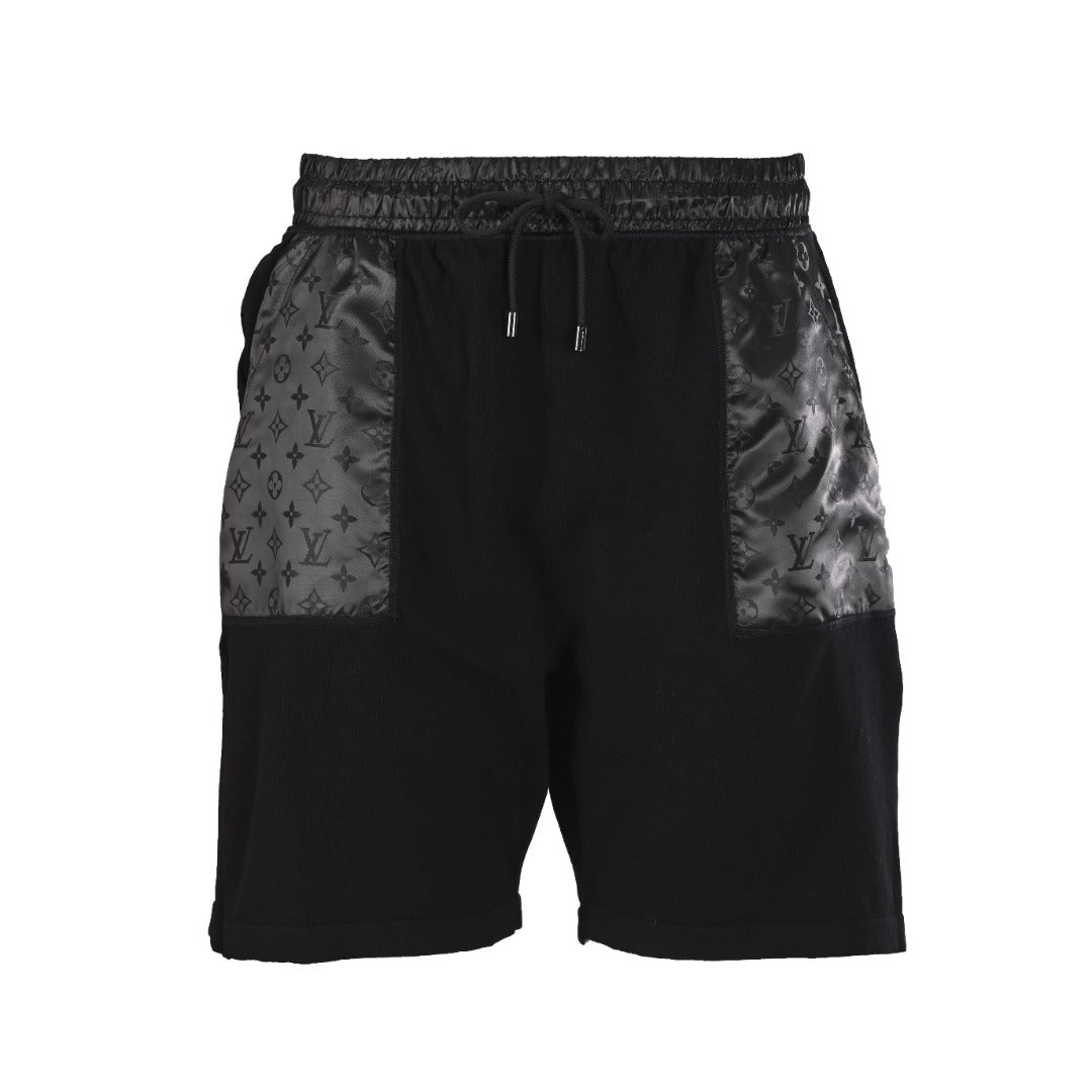 Jacquard Knit Nylon-Trim Drawstring Shorts