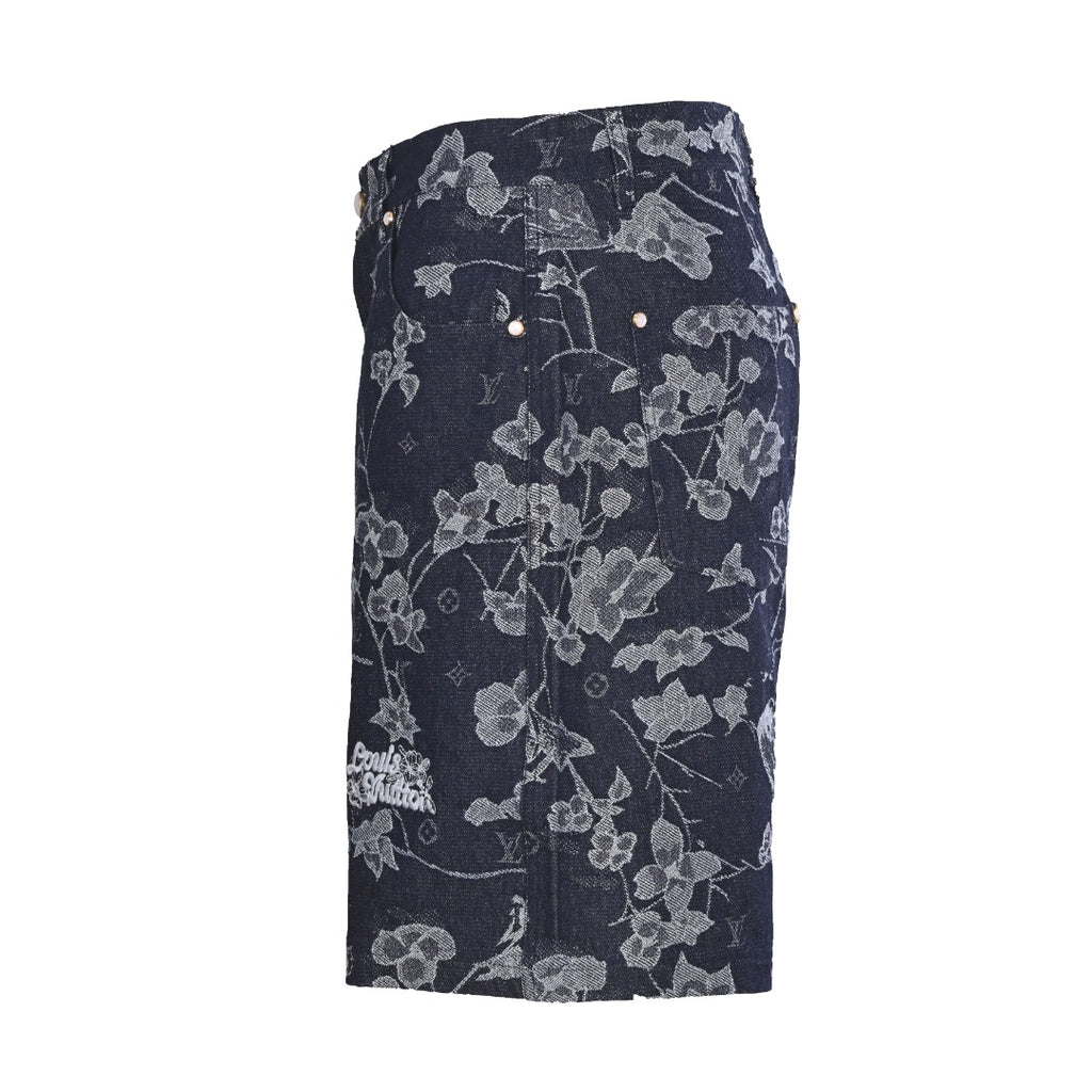 Floral Print Denim Shorts