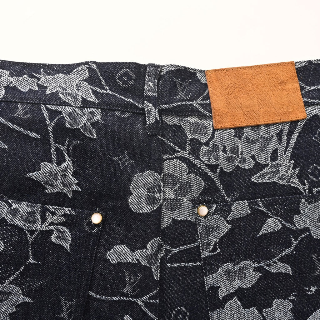 Floral Print Denim Shorts
