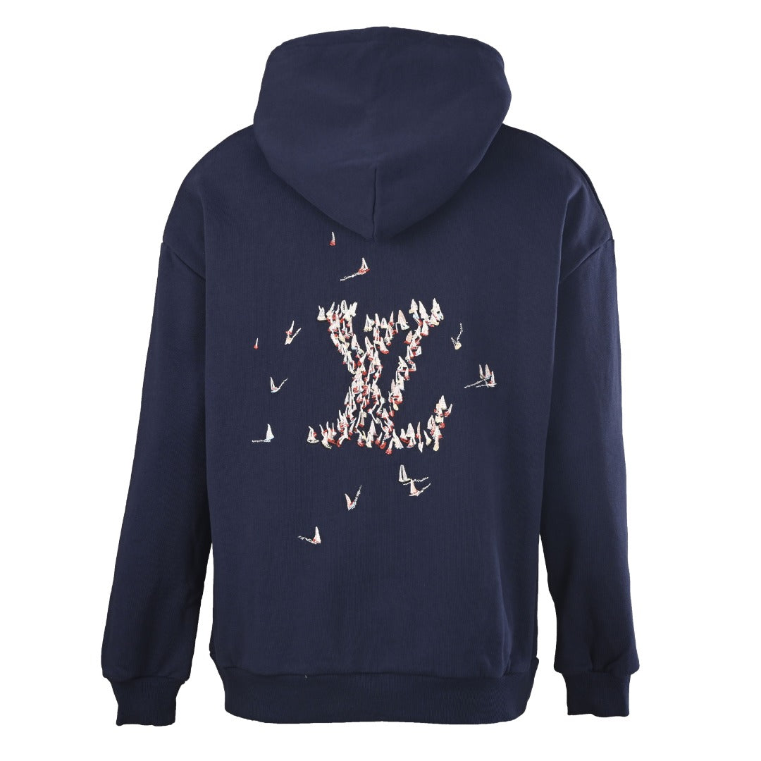 Sailboat Embroidered Pullover Hoodie