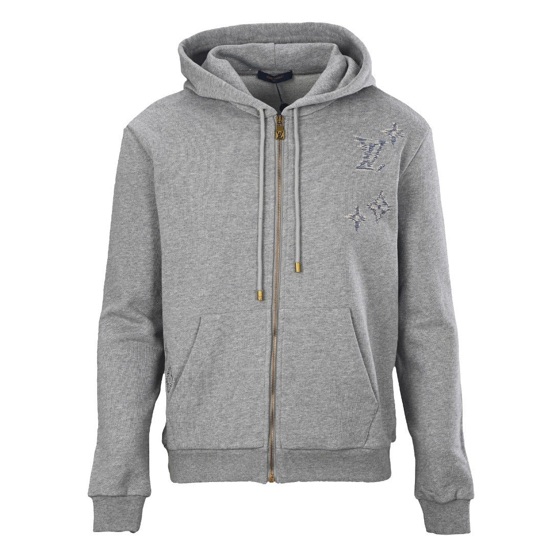 Sketch Embroidered Zip-Up Hoodie