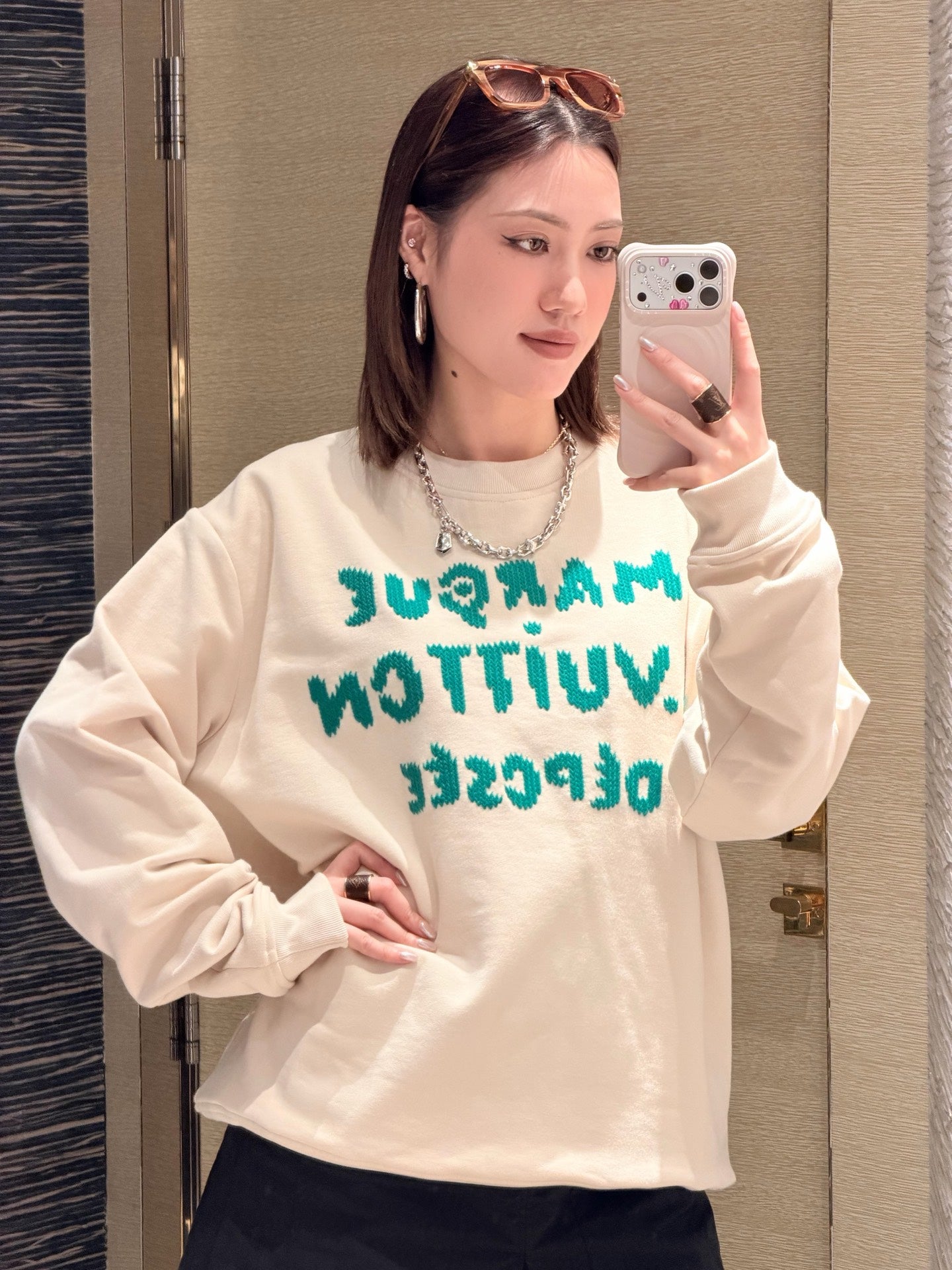 Embroidered Logo Crewneck Sweatshirt