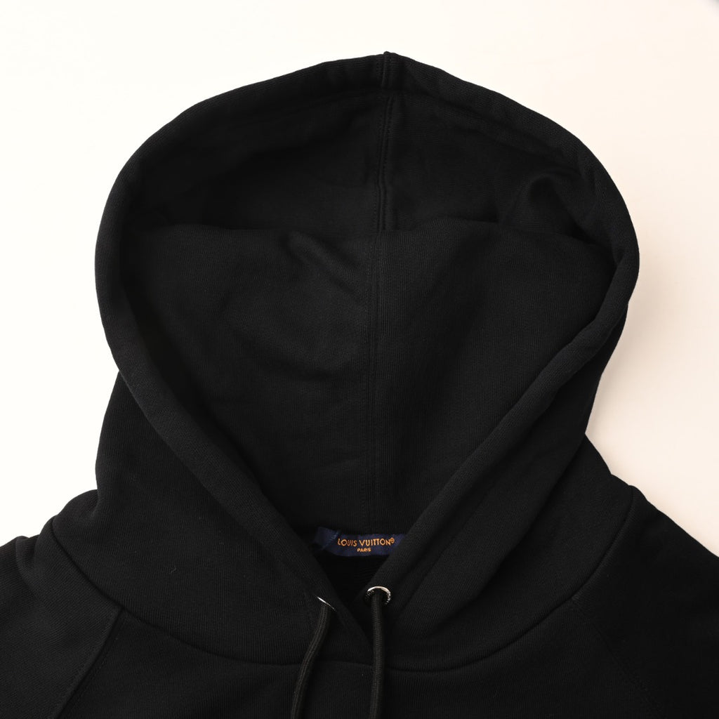 Rhinestone Letter Chest Pullover Hoodie