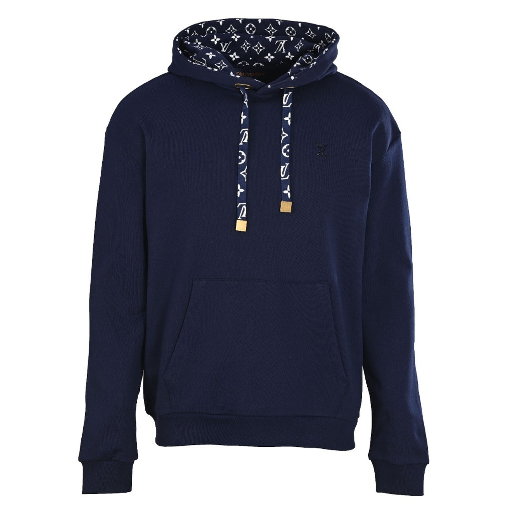 Monogram Contrast Drawstring Pullover Hoodie