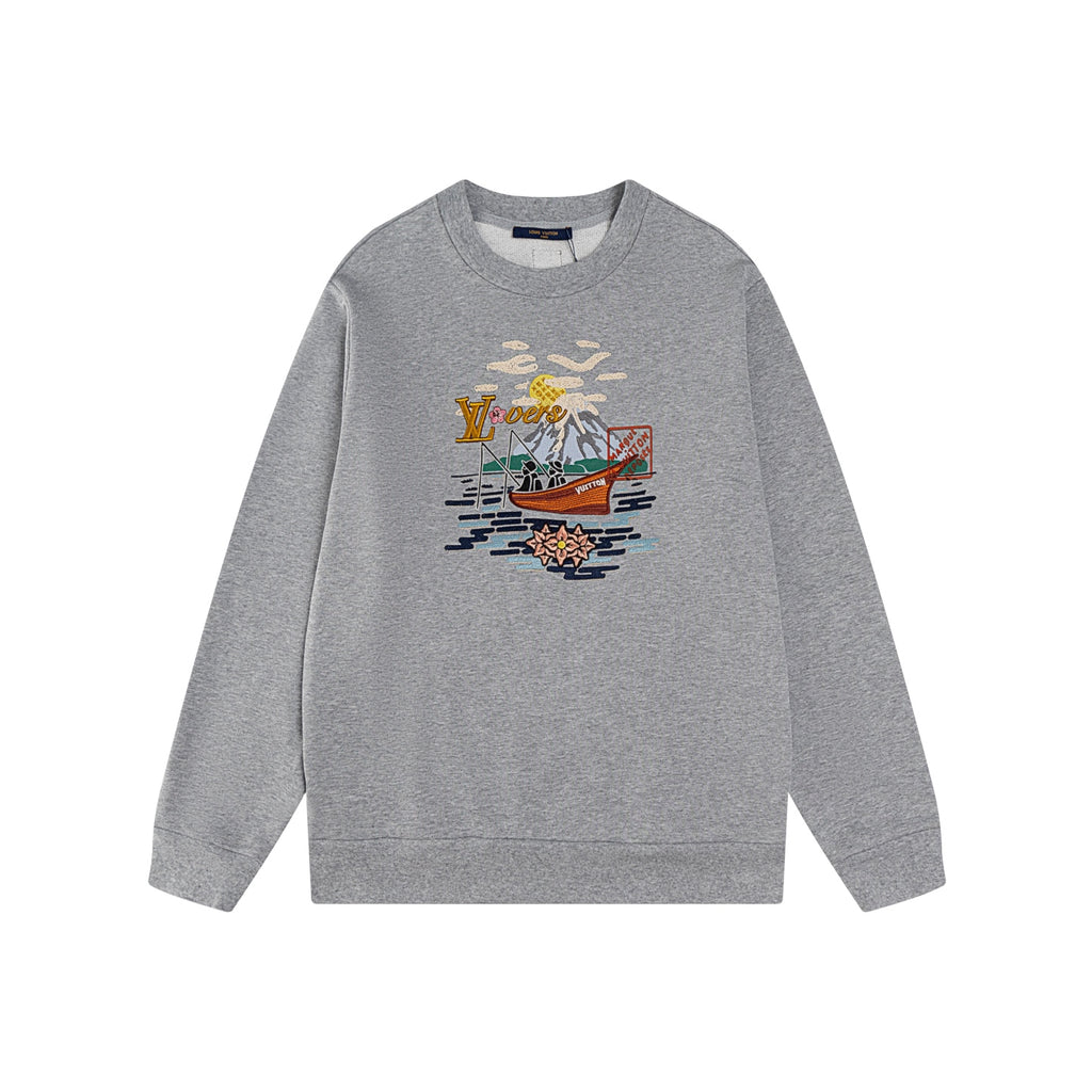 Fishing Embroidered Collab Crewneck Sweatshirt