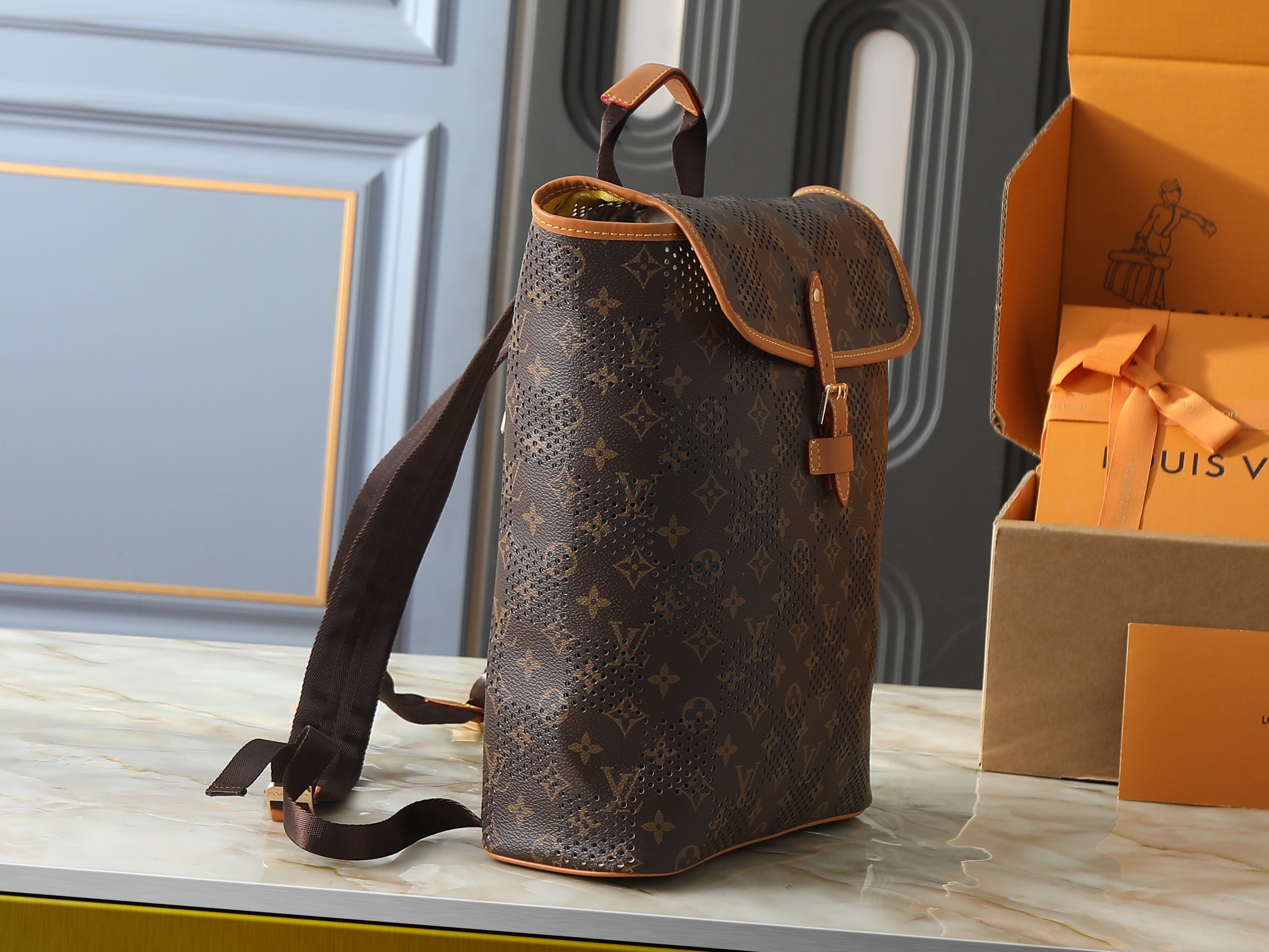 Monogram Grid Backpack