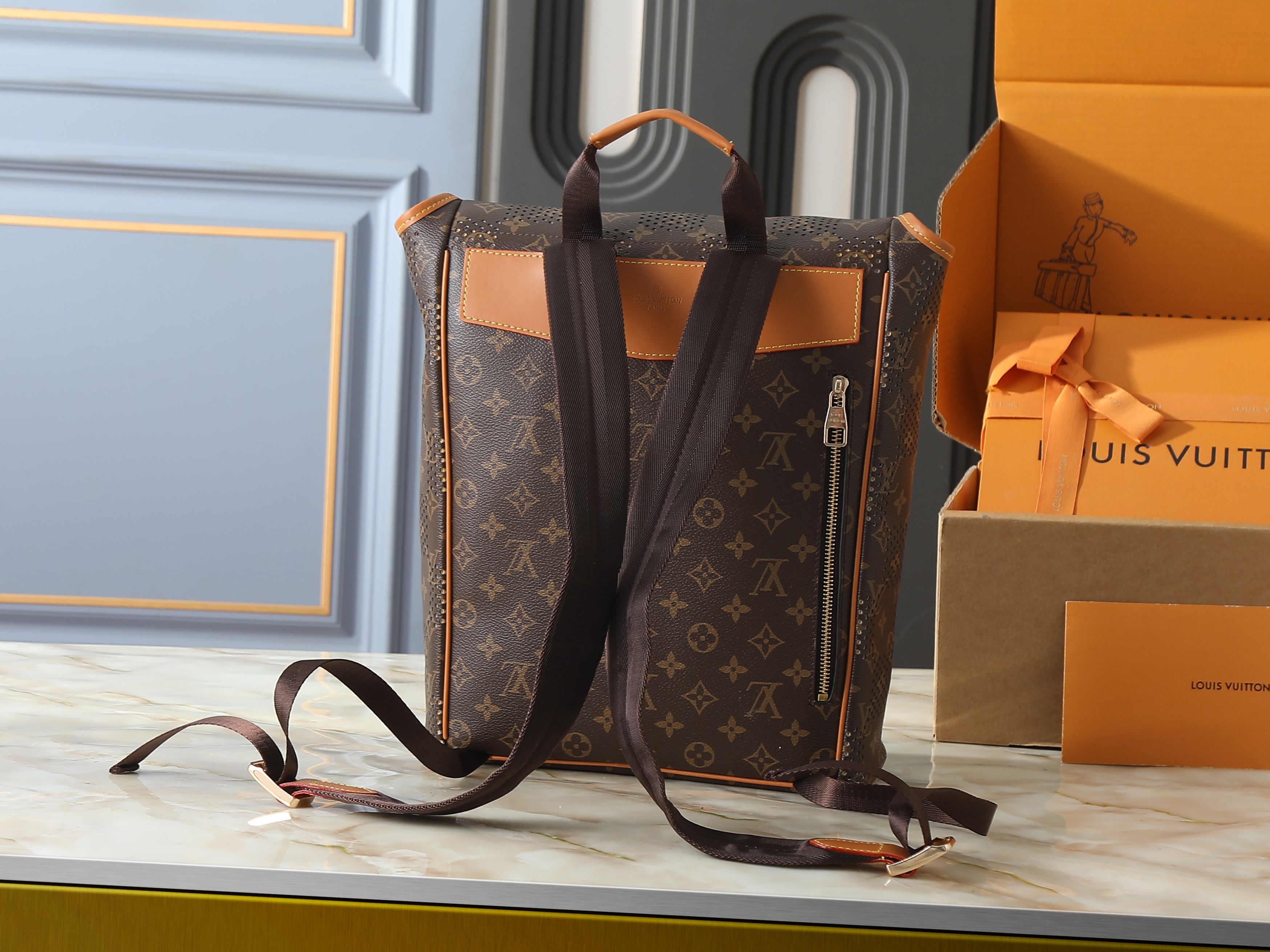 Monogram Grid Backpack