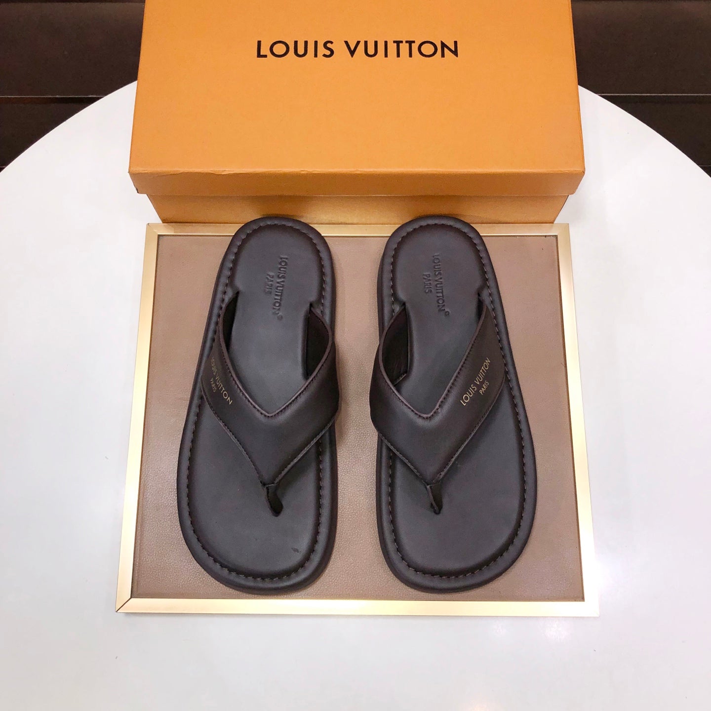 Premium Cowhide Leather Slides