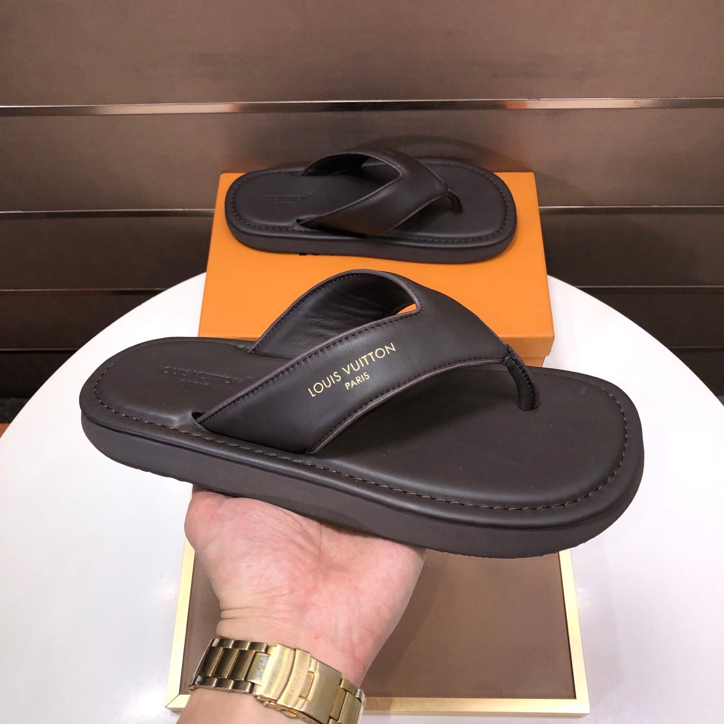 Premium Cowhide Leather Slides