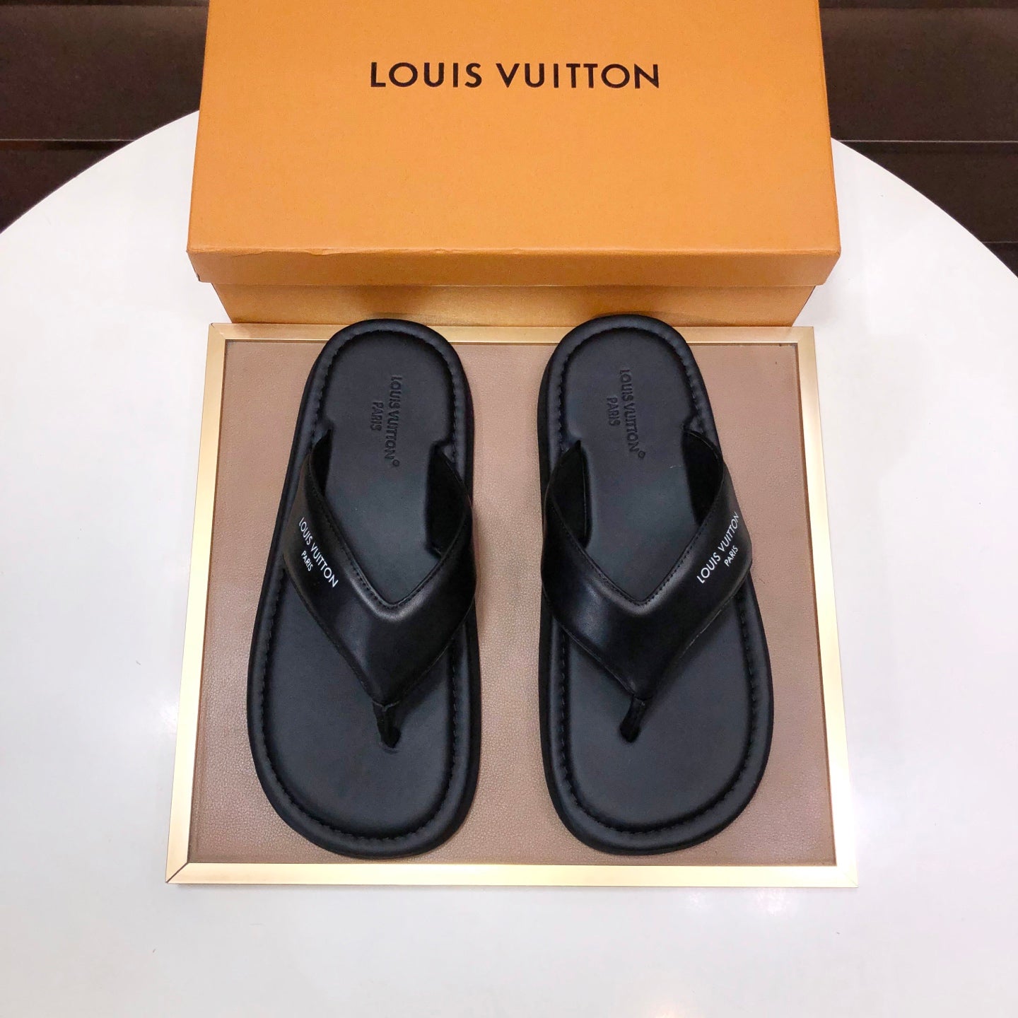 Premium Cowhide Leather Slides