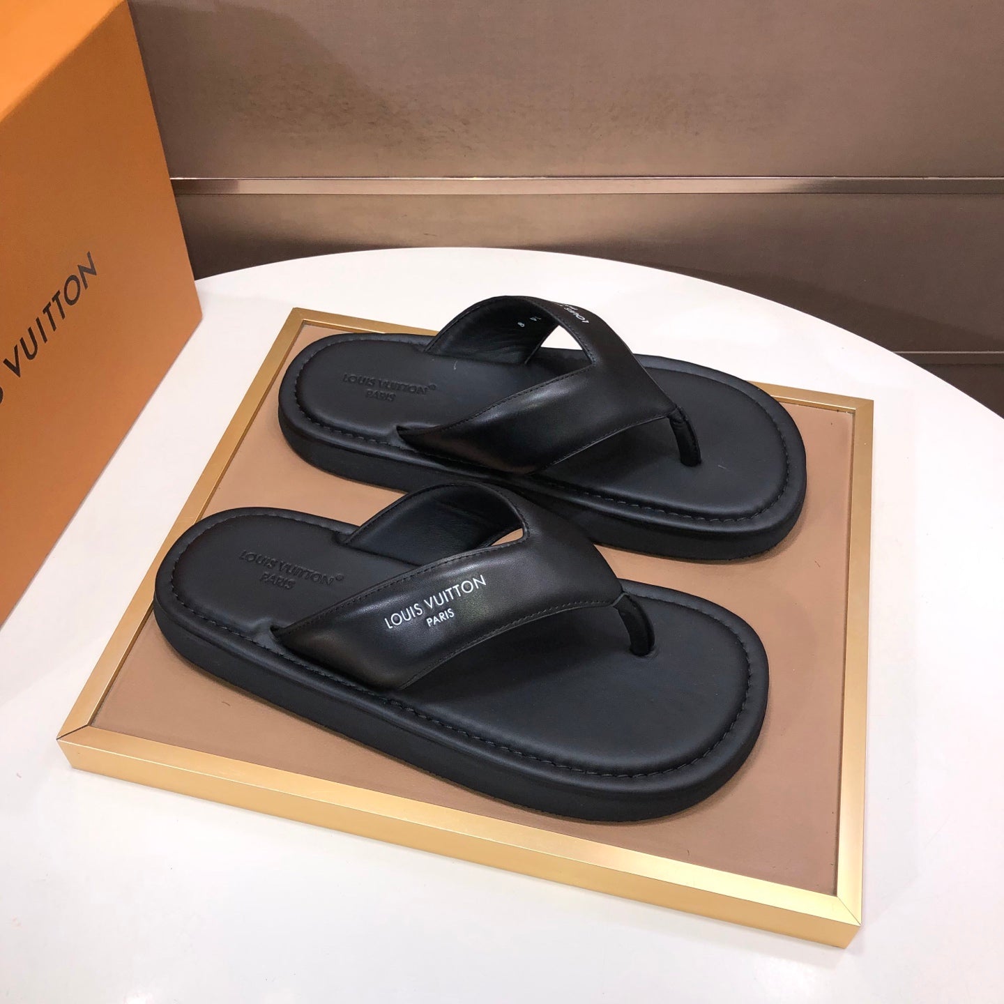 Premium Cowhide Leather Slides