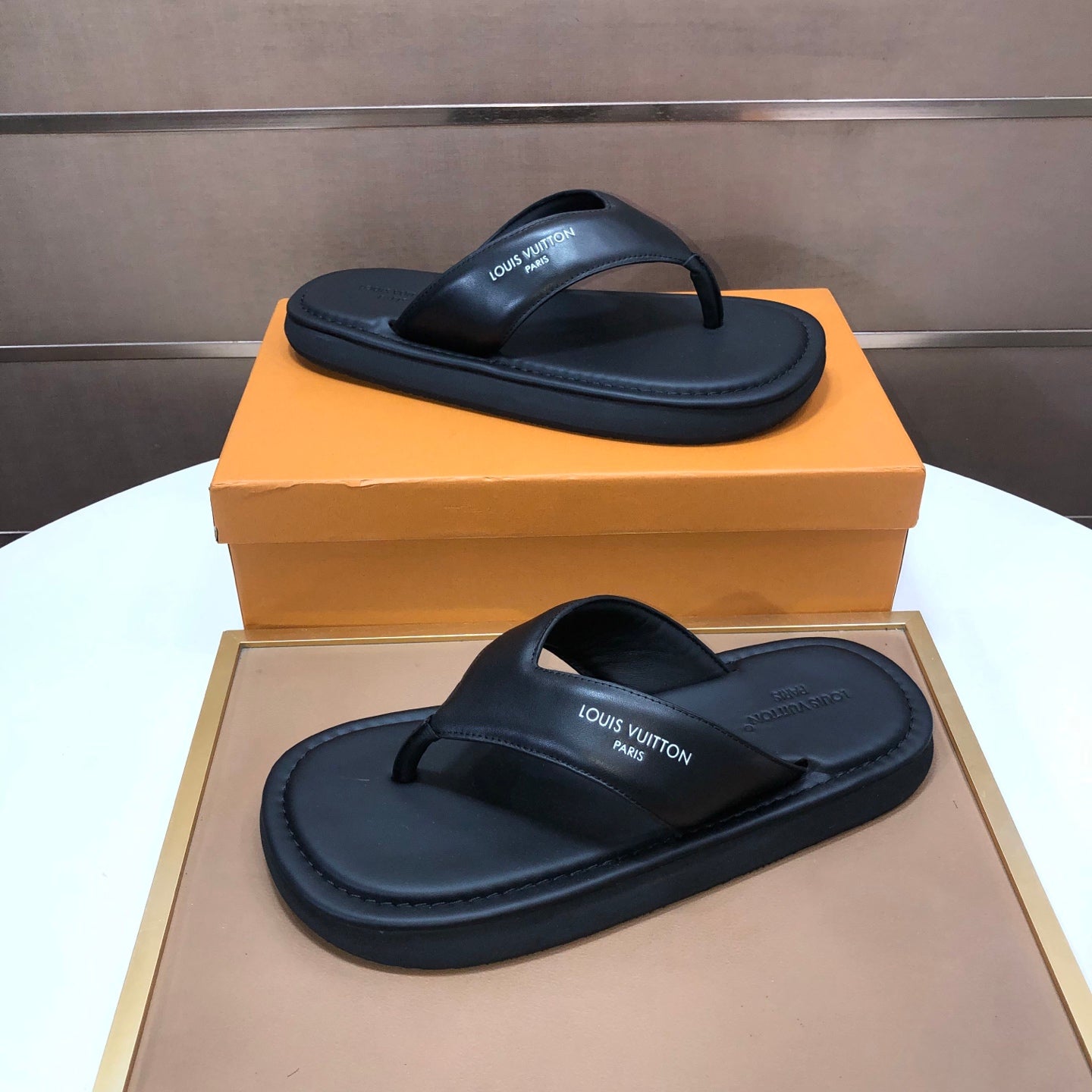 Premium Cowhide Leather Slides