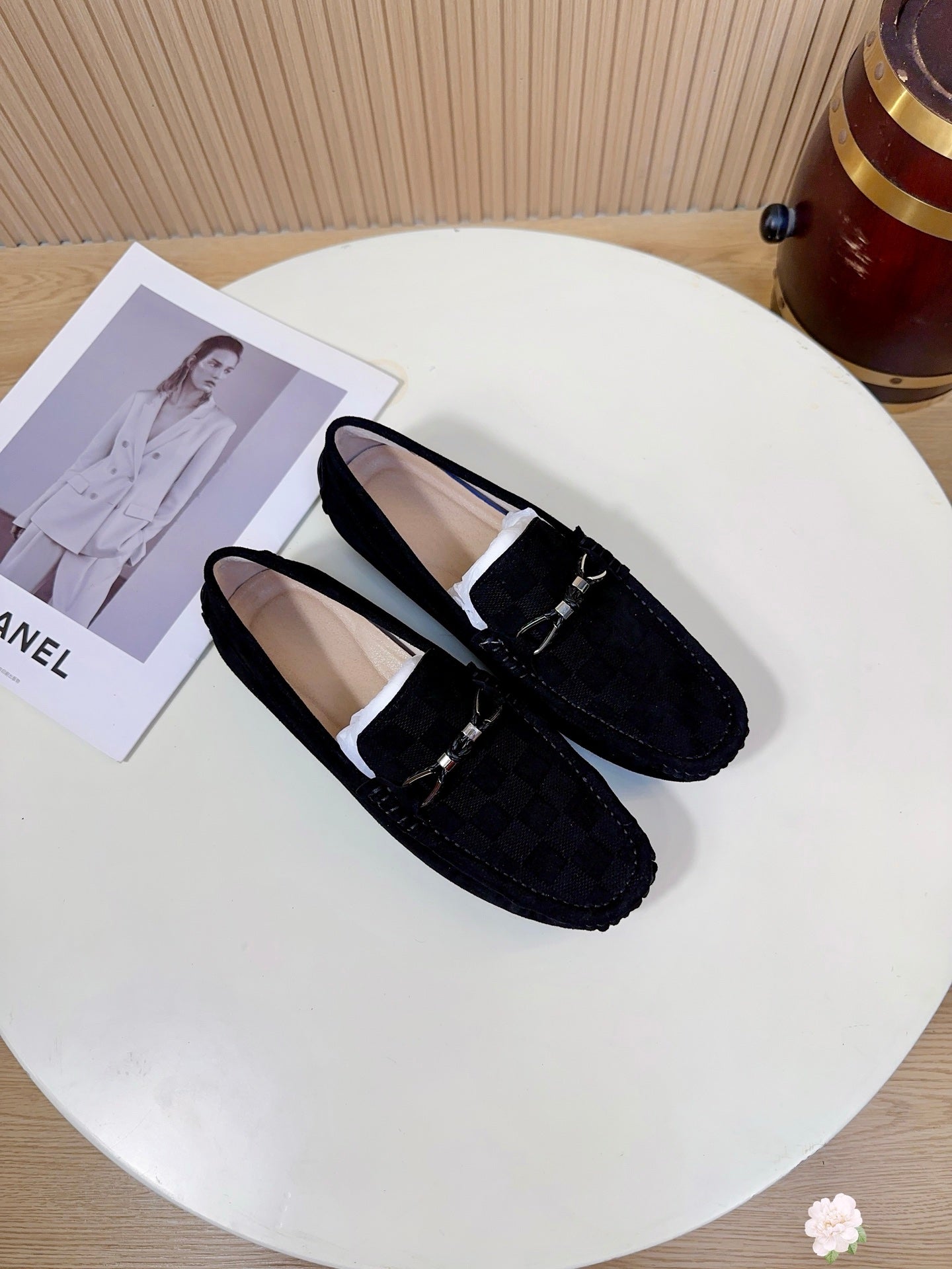 Damier Embossed Suede Driving Loafers