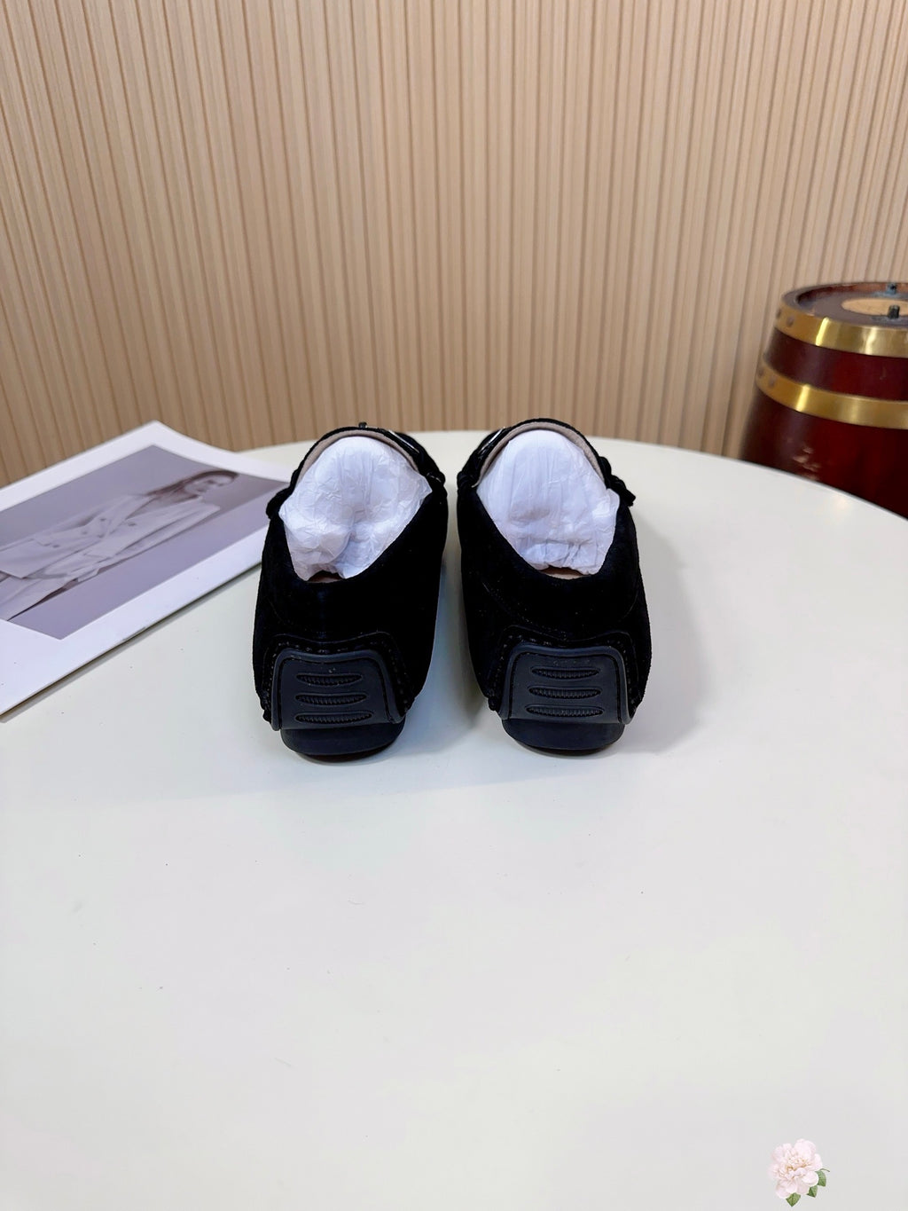Damier Embossed Suede Driving Loafers