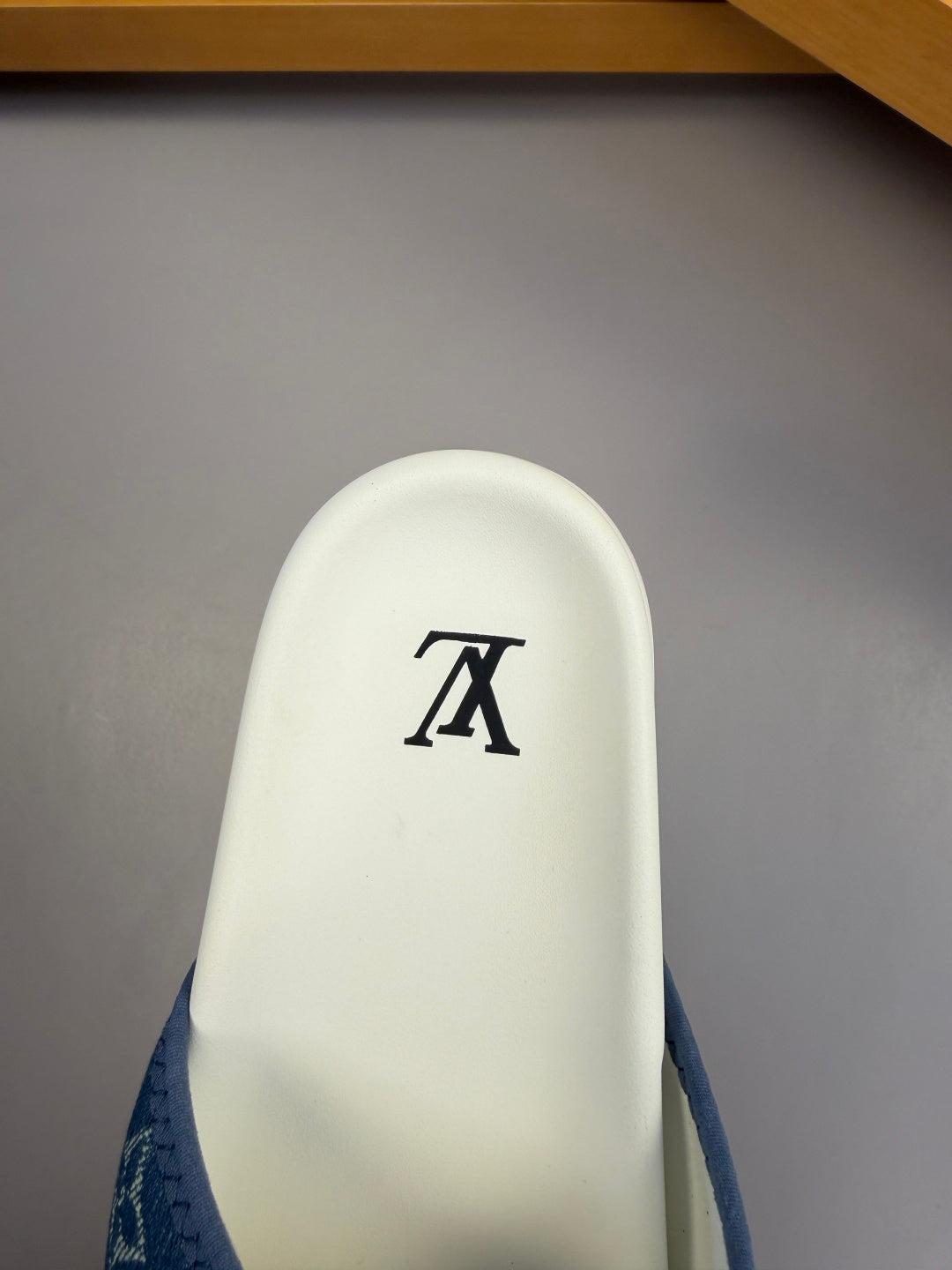 Monogram Logo Velcro Slide Sandals