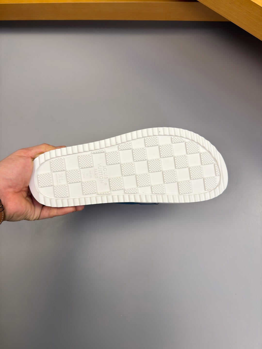 Monogram Logo Velcro Slide Sandals
