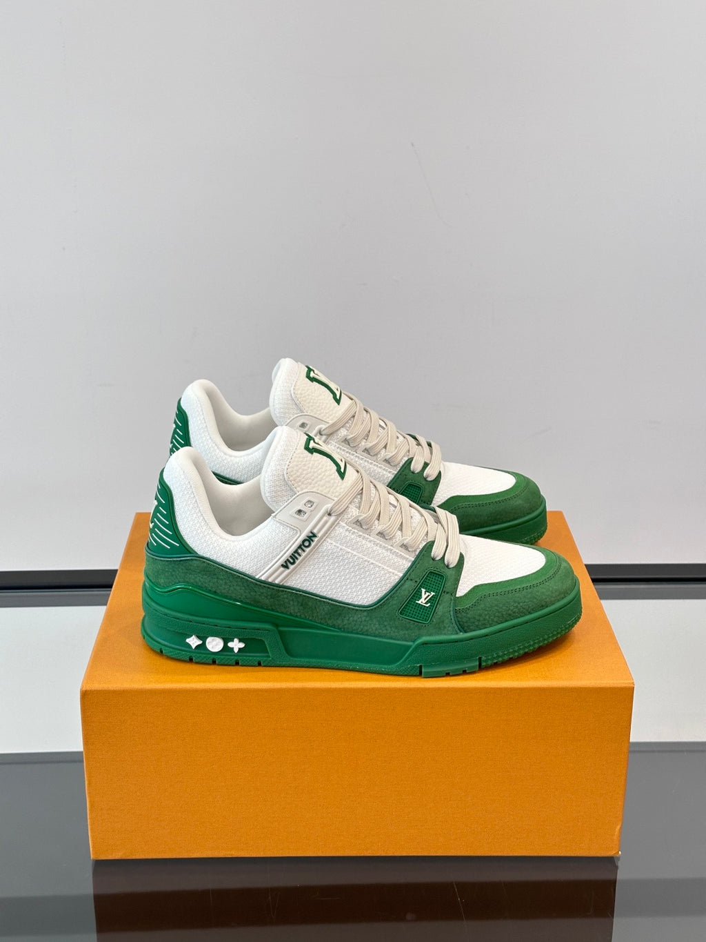 White Mesh Platform Sneakers with Embossed Detail