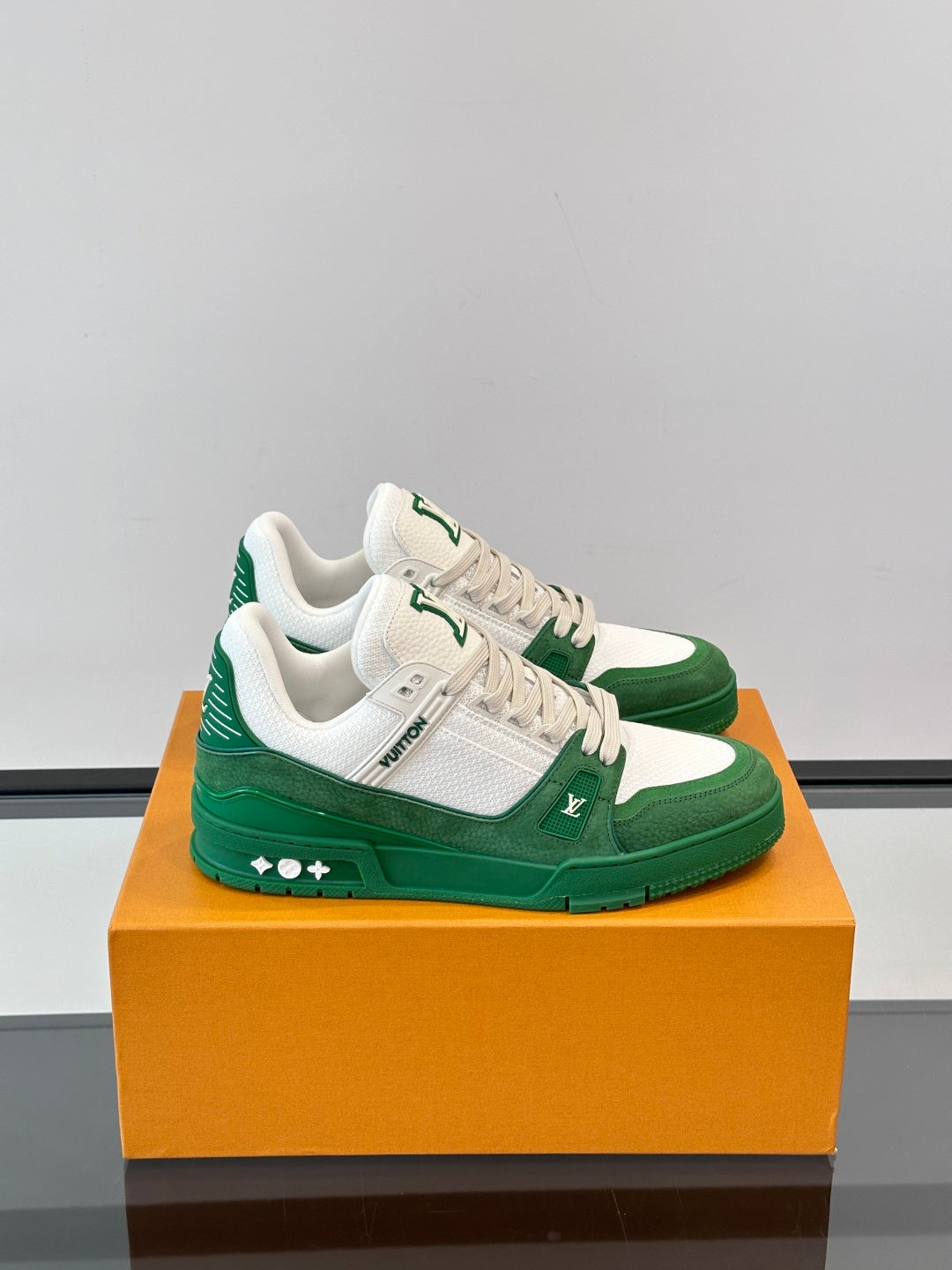 White Mesh Platform Sneakers with Embossed Detail