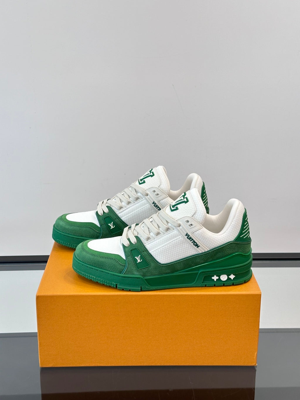 White Mesh Platform Sneakers with Embossed Detail