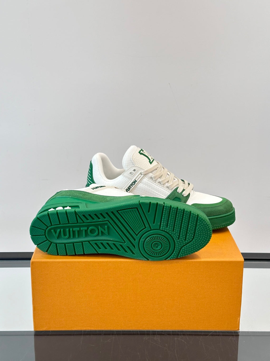White Mesh Platform Sneakers with Embossed Detail