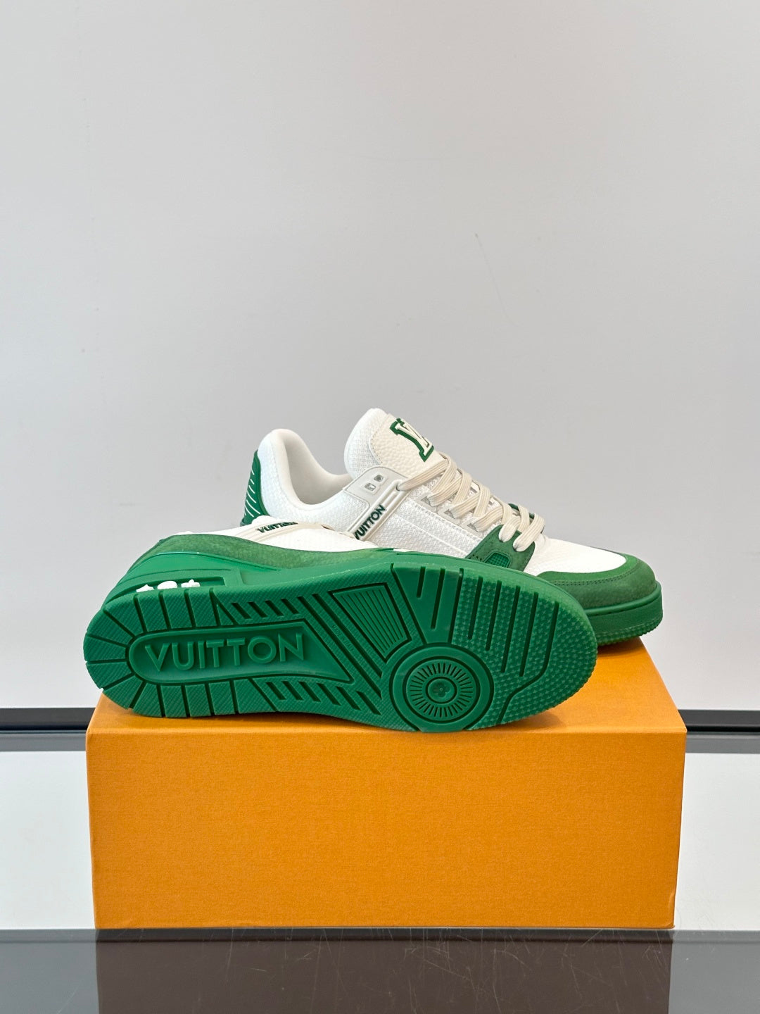 White Mesh Platform Sneakers with Embossed Detail