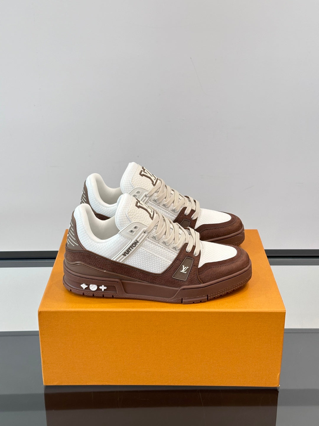White Mesh Platform Sneakers with Embossed Detail
