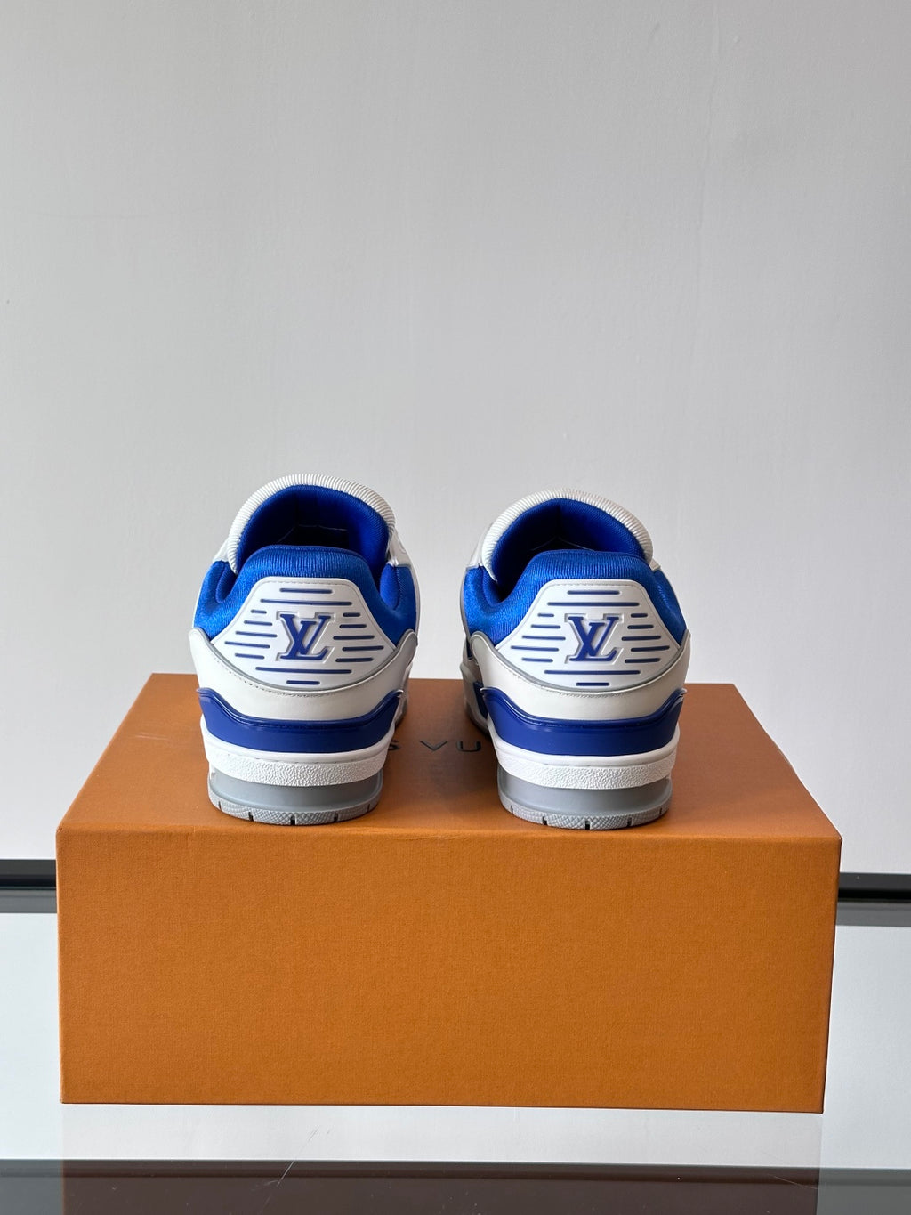 Studded Grain Leather Sneakers with Monogram Outsole