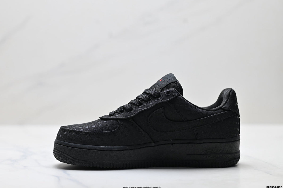 Nike Air Force 1 Low Triple Black | Jacquard Leather Sneakers