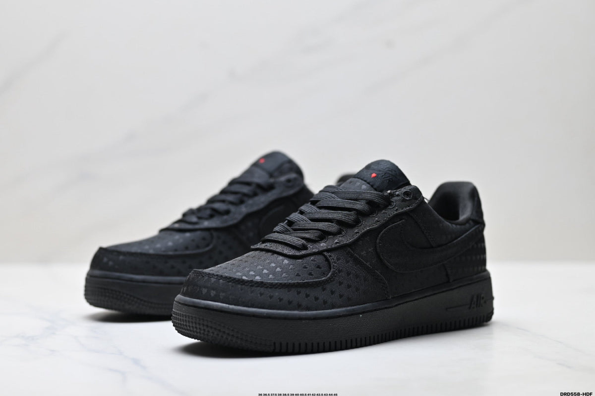 Nike Air Force 1 Low Triple Black | Jacquard Leather Sneakers