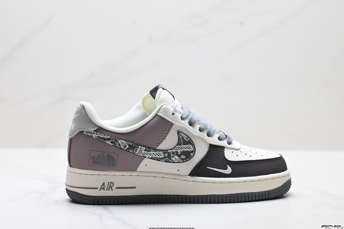 Nike Air Force 1 Low Outdoor Graphic | Grey White Leather Sneakers