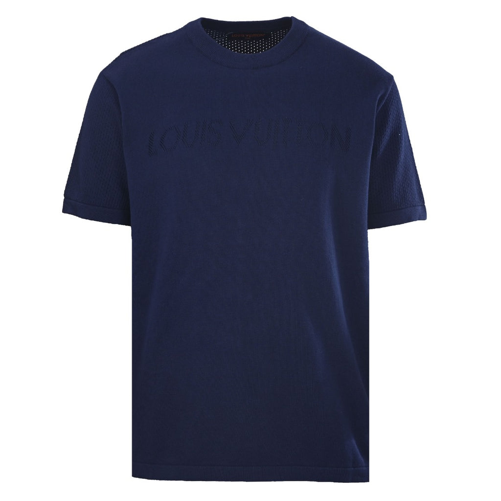Open-Knit Monogram Jacquard Short Sleeve Tee
