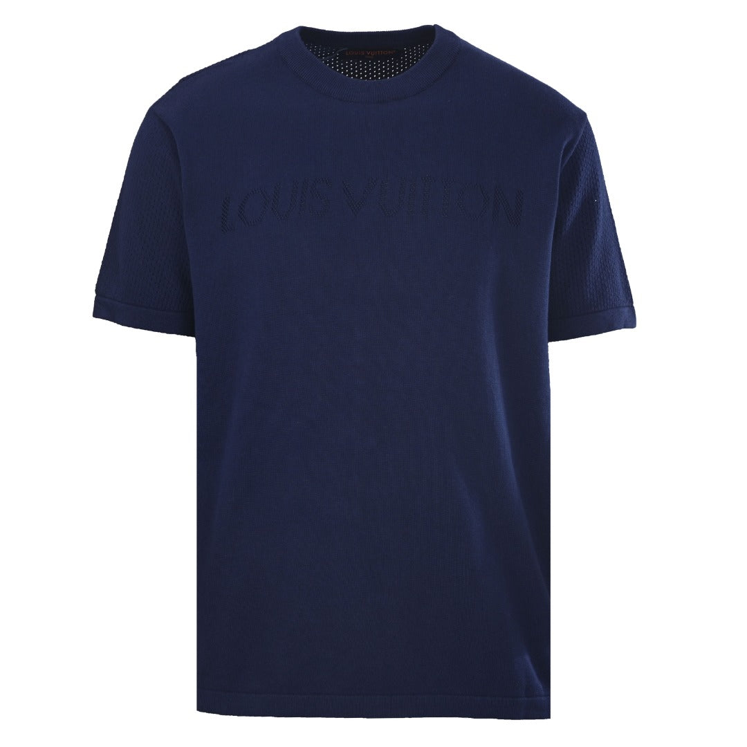 Open-Knit Monogram Jacquard Short Sleeve Tee