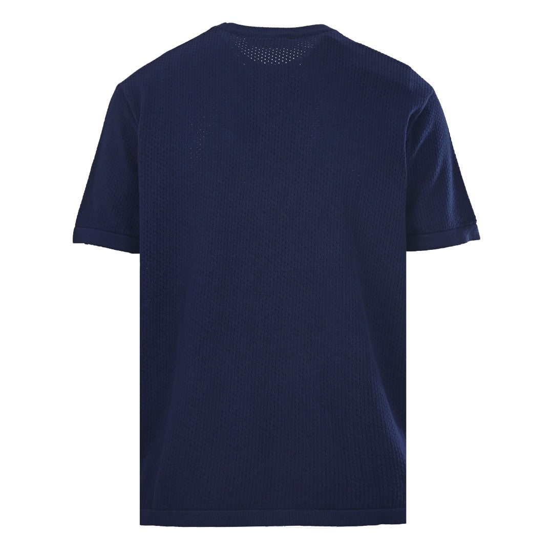 Open-Knit Monogram Jacquard Short Sleeve Tee