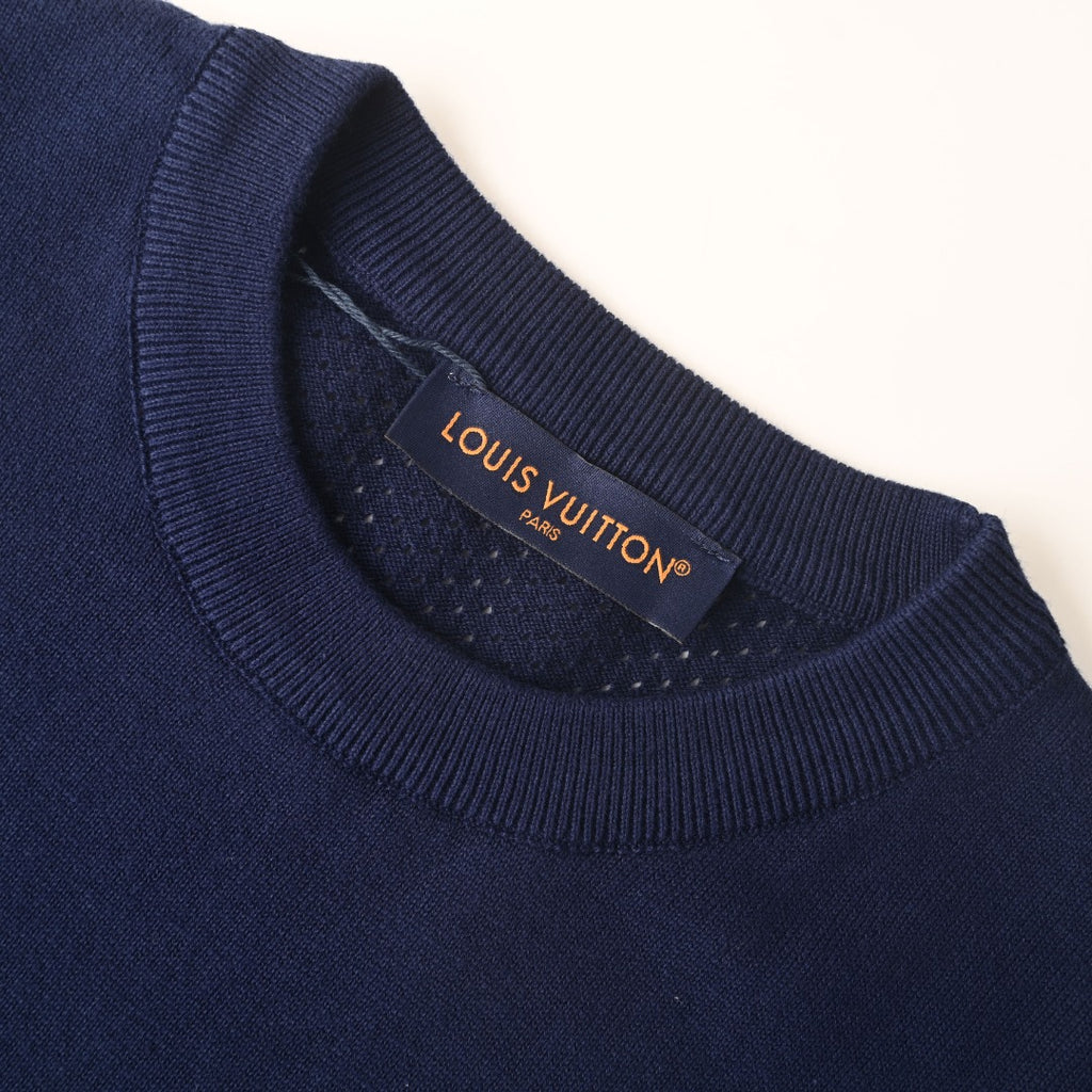 Open-Knit Monogram Jacquard Short Sleeve Tee