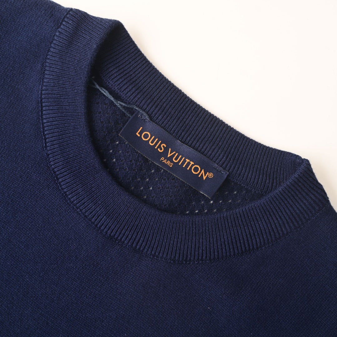 Open-Knit Monogram Jacquard Short Sleeve Tee
