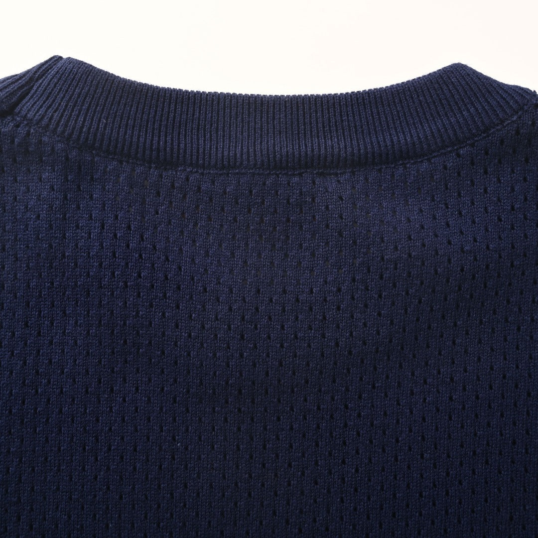 Open-Knit Monogram Jacquard Short Sleeve Tee