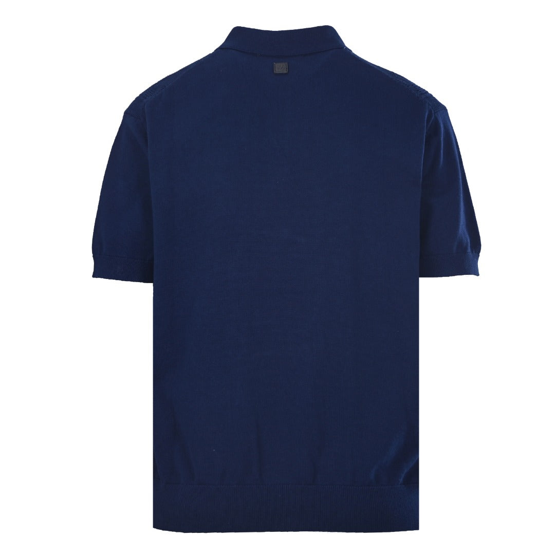 Open-Knit Monogram Jacquard Short Sleeve Polo