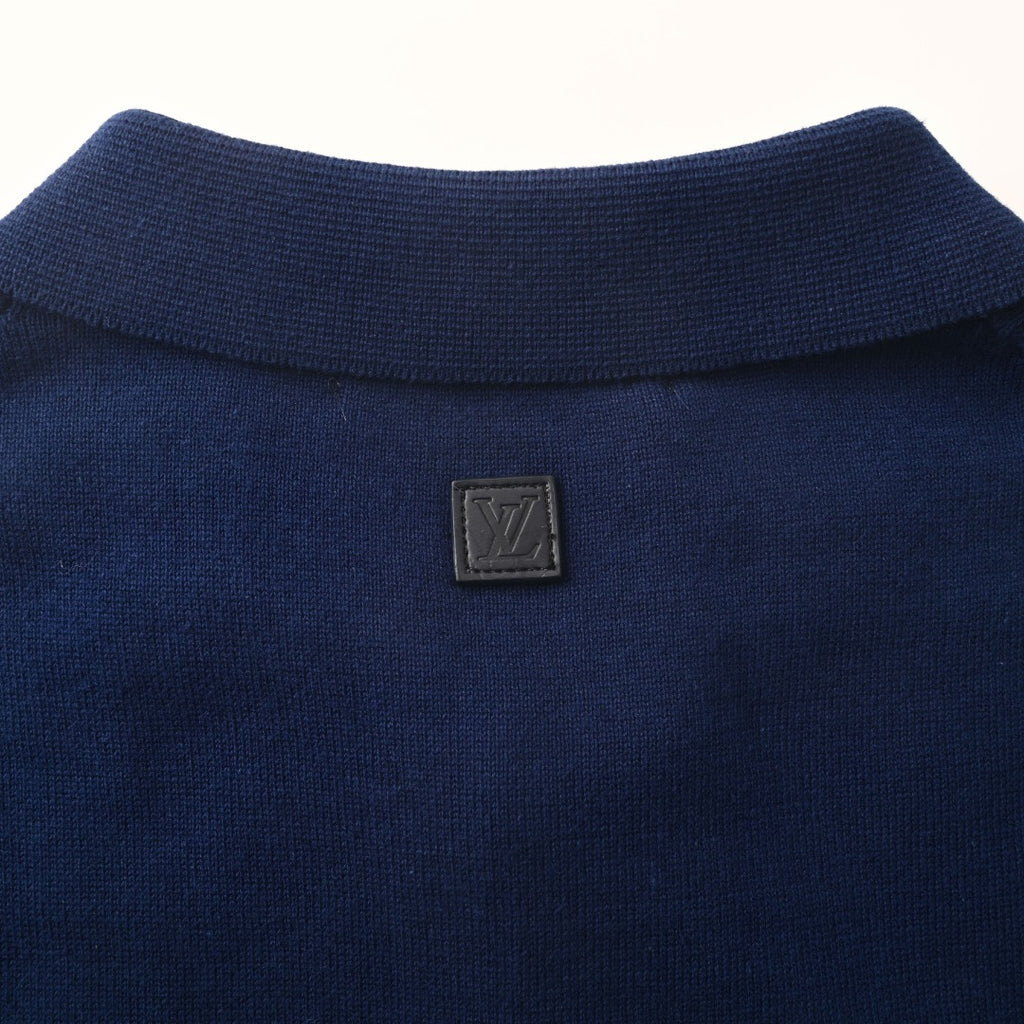Open-Knit Monogram Jacquard Short Sleeve Polo